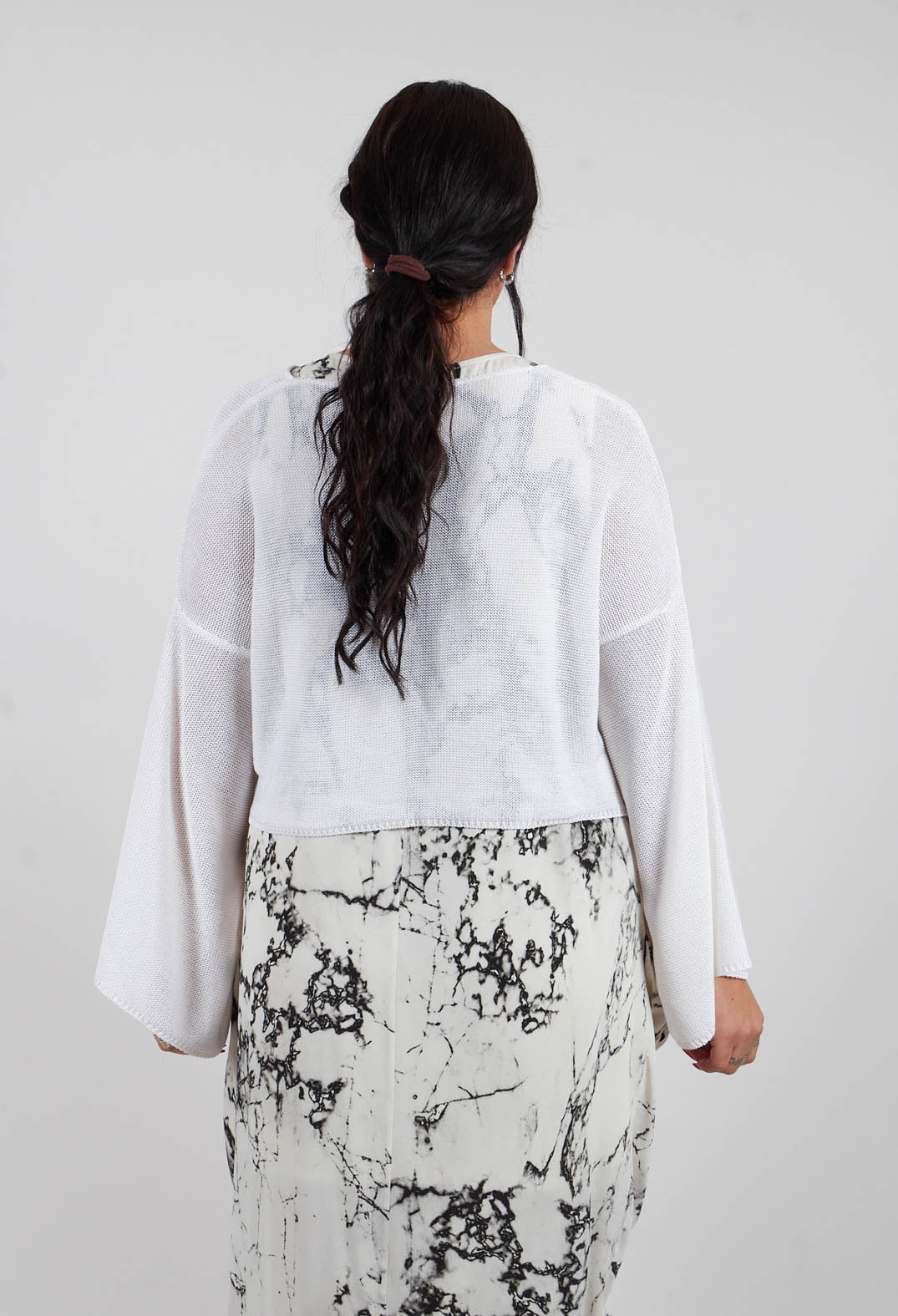 Cropped Sweater in 7 White