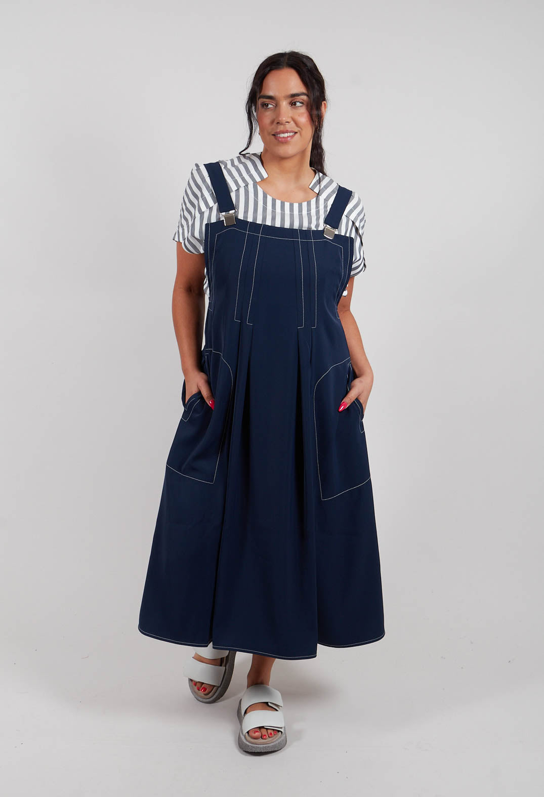 Pinafore Dress in Marine