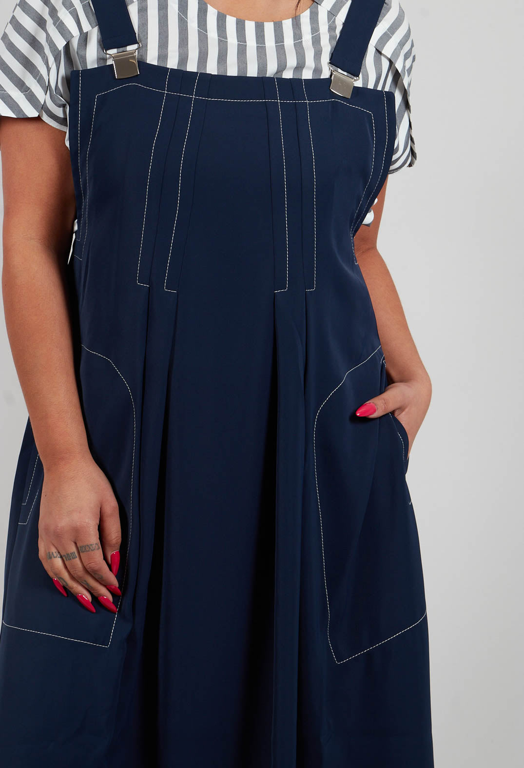 Pinafore Dress in Marine