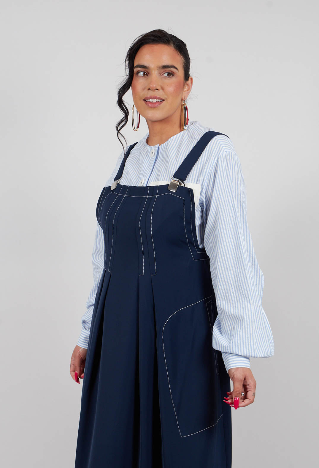 Pinafore Dress in Marine