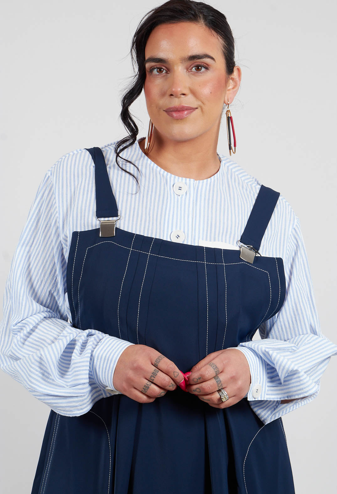 Pinafore Dress in Marine