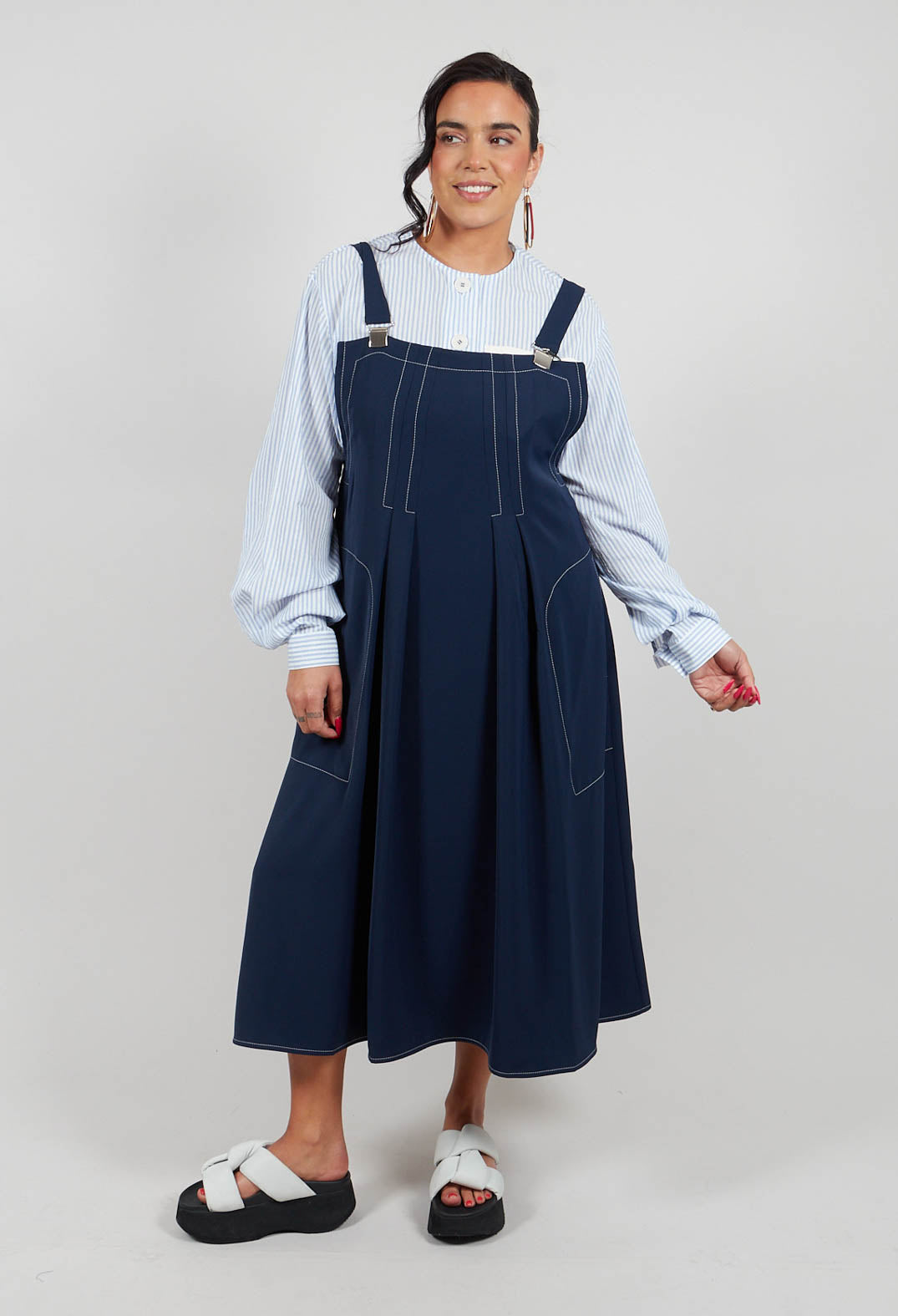 Pinafore Dress in Marine