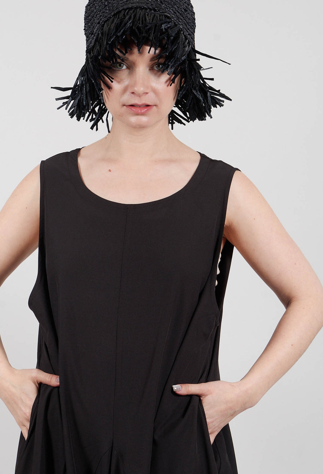 Sleeveless Balloon Style Dress in Black