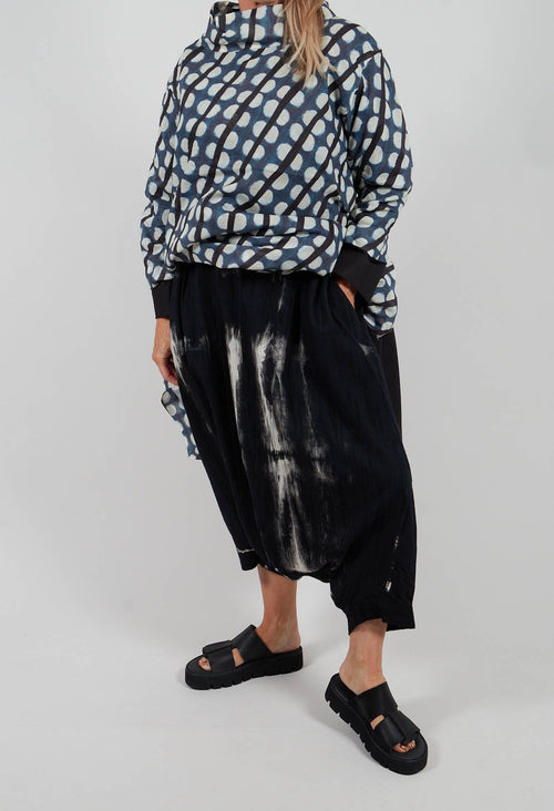 Drop Crotch All Over Pattern in Black