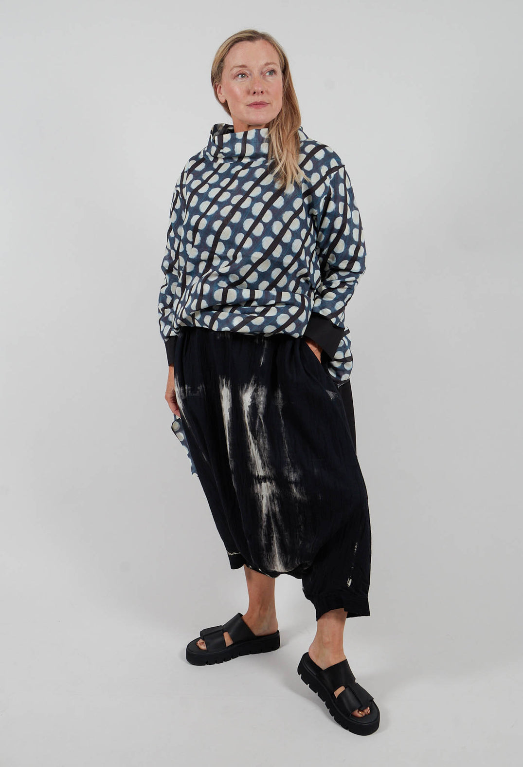 Drop Crotch All Over Pattern in Black