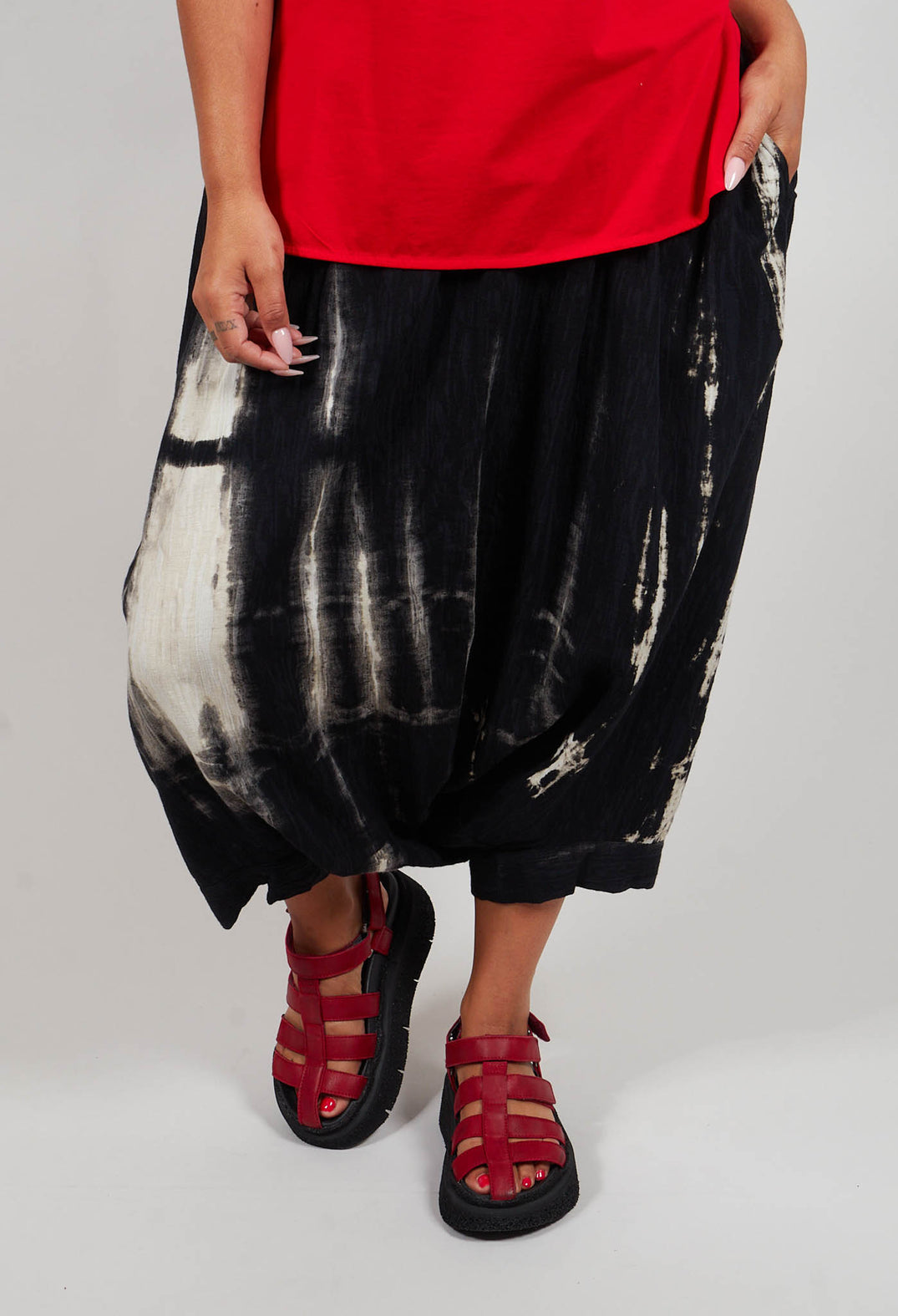Drop Crotch All Over Pattern in Black