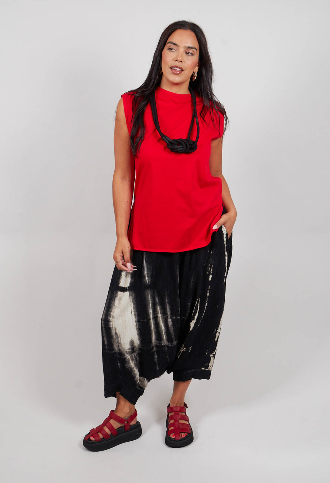 Drop Crotch All Over Pattern in Black
