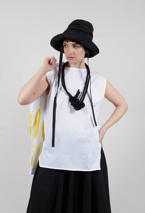 Sleeveless Tunic Top in White