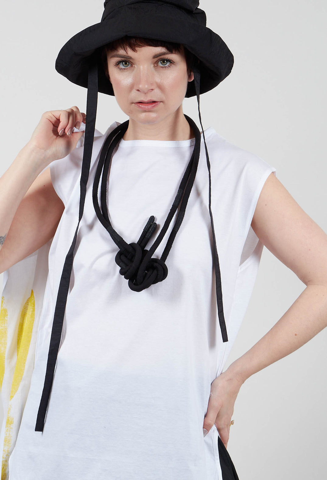 Sleeveless Tunic Top in White