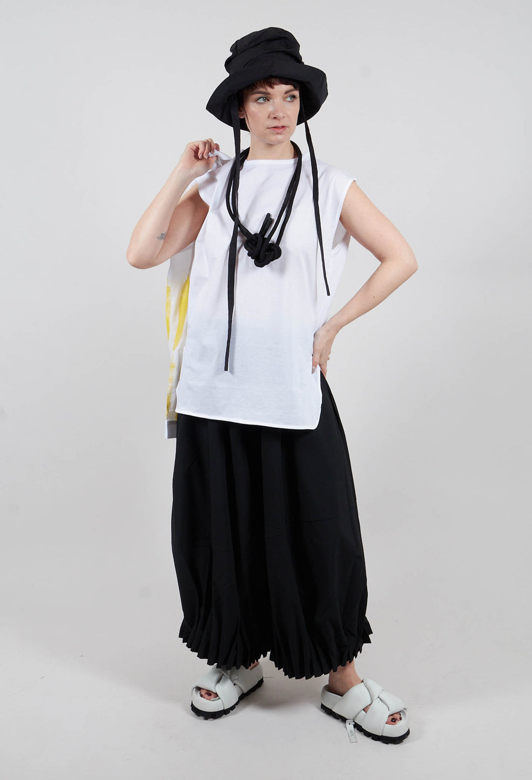 Sleeveless Tunic Top in White