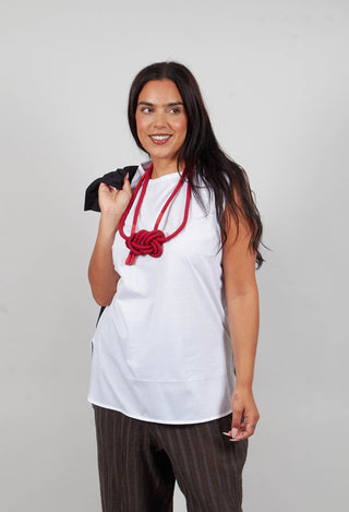 Sleeveless Tunic Top in White