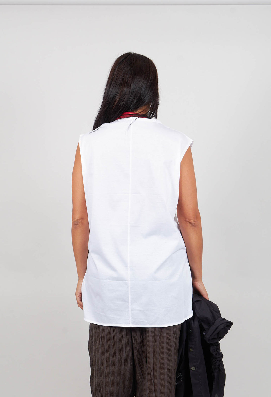 Sleeveless Tunic Top in White