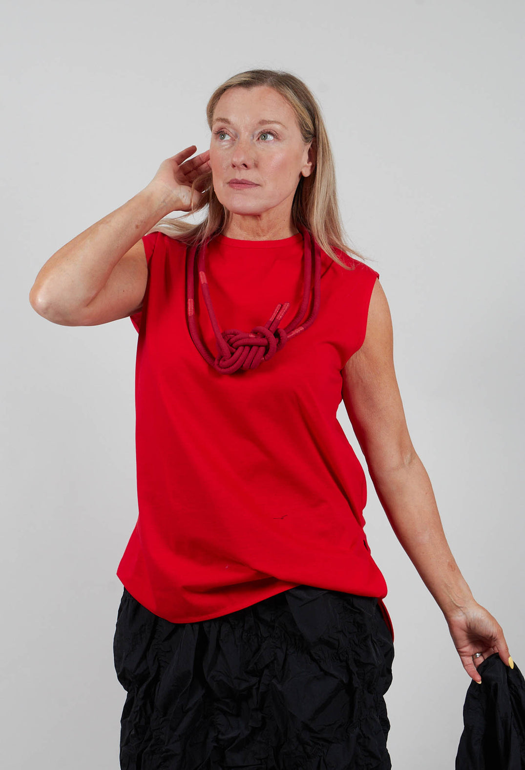 Sleeveless Tunic Top in Red