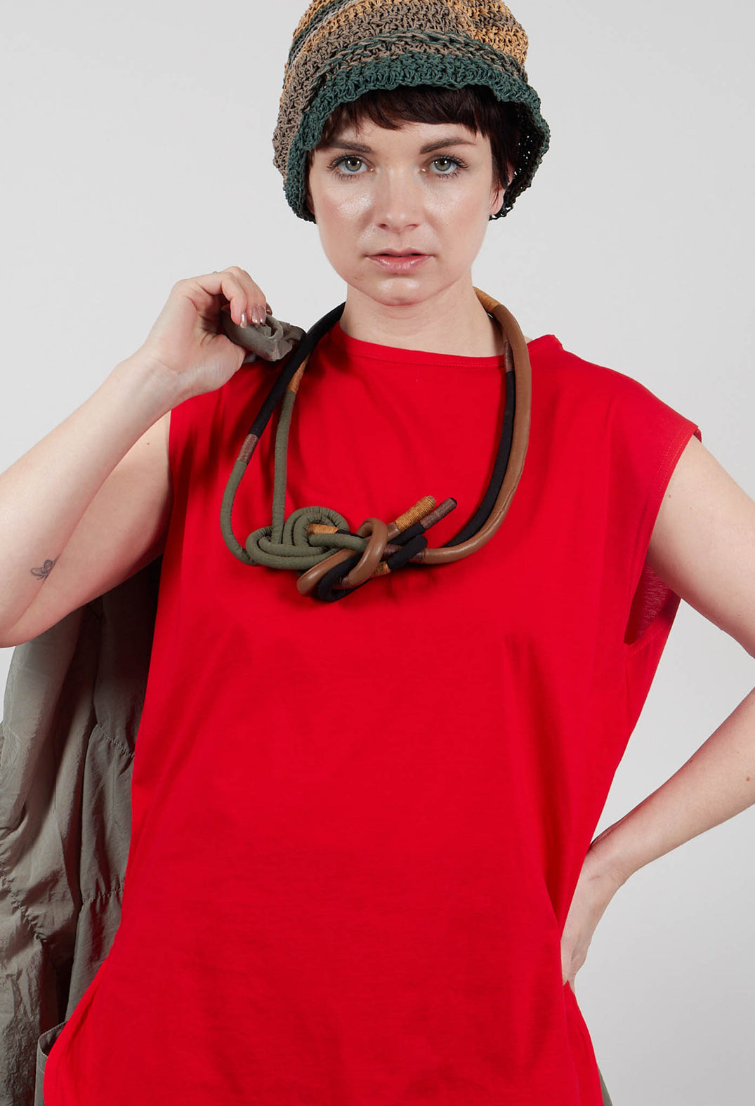 Sleeveless Tunic Top in Red