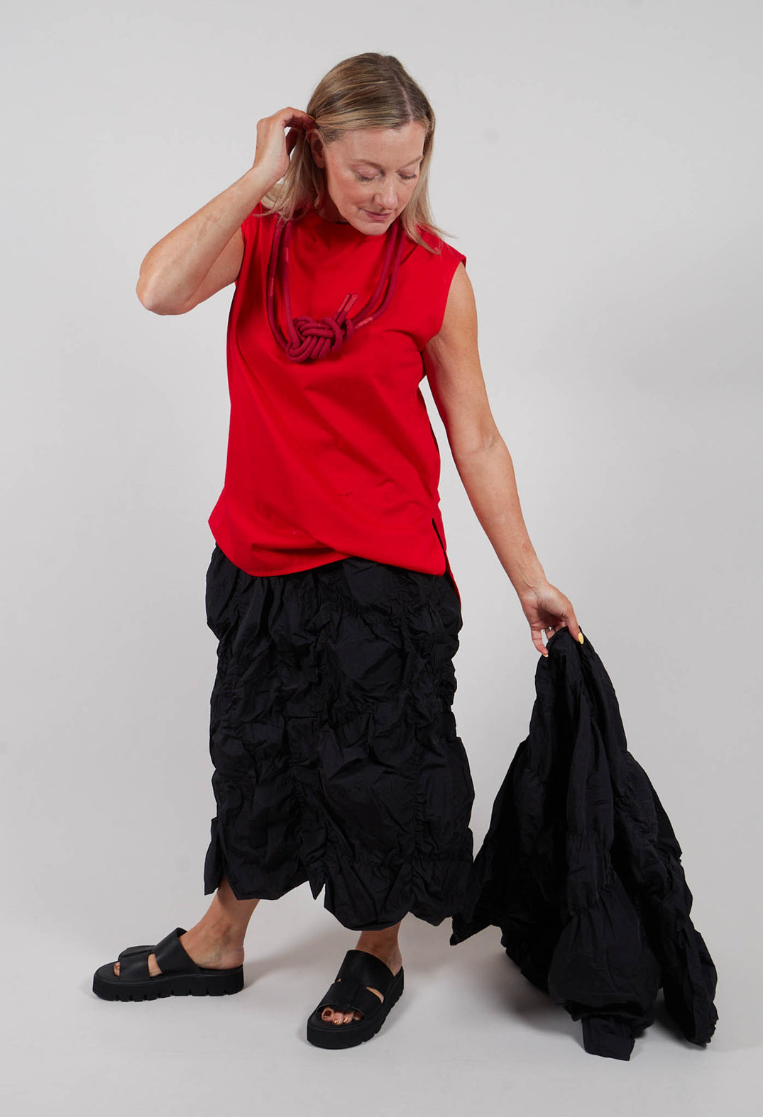 Sleeveless Tunic Top in Red