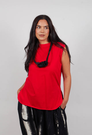 Sleeveless Tunic Top in Red
