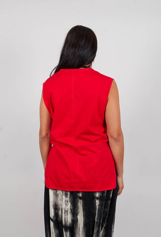 Sleeveless Tunic Top in Red