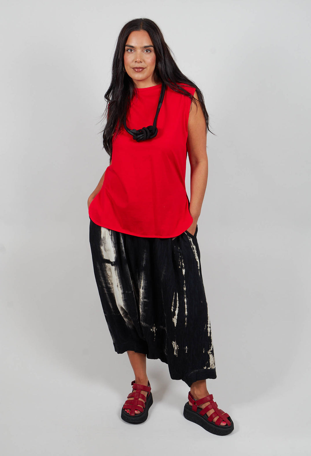 Sleeveless Tunic Top in Red