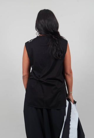 Sleeveless Tunic Top in Black