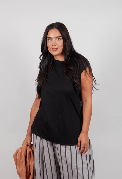 Sleeveless Tunic Top in Black