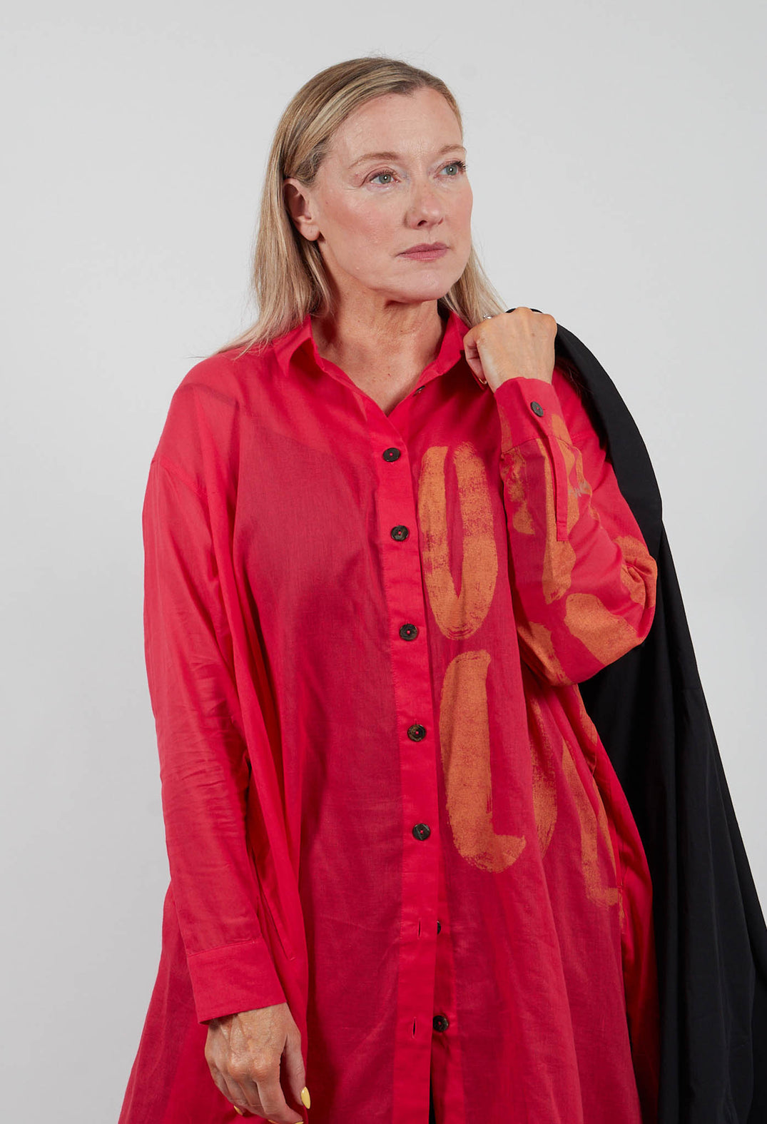Longline Shirt in Red