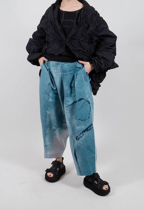 Tapered Leg Trouser in Blue