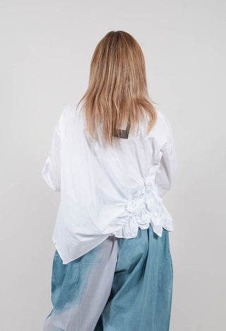 Gathered Hem Shirt in White