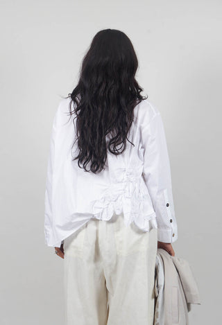 Gathered Hem Shirt in White