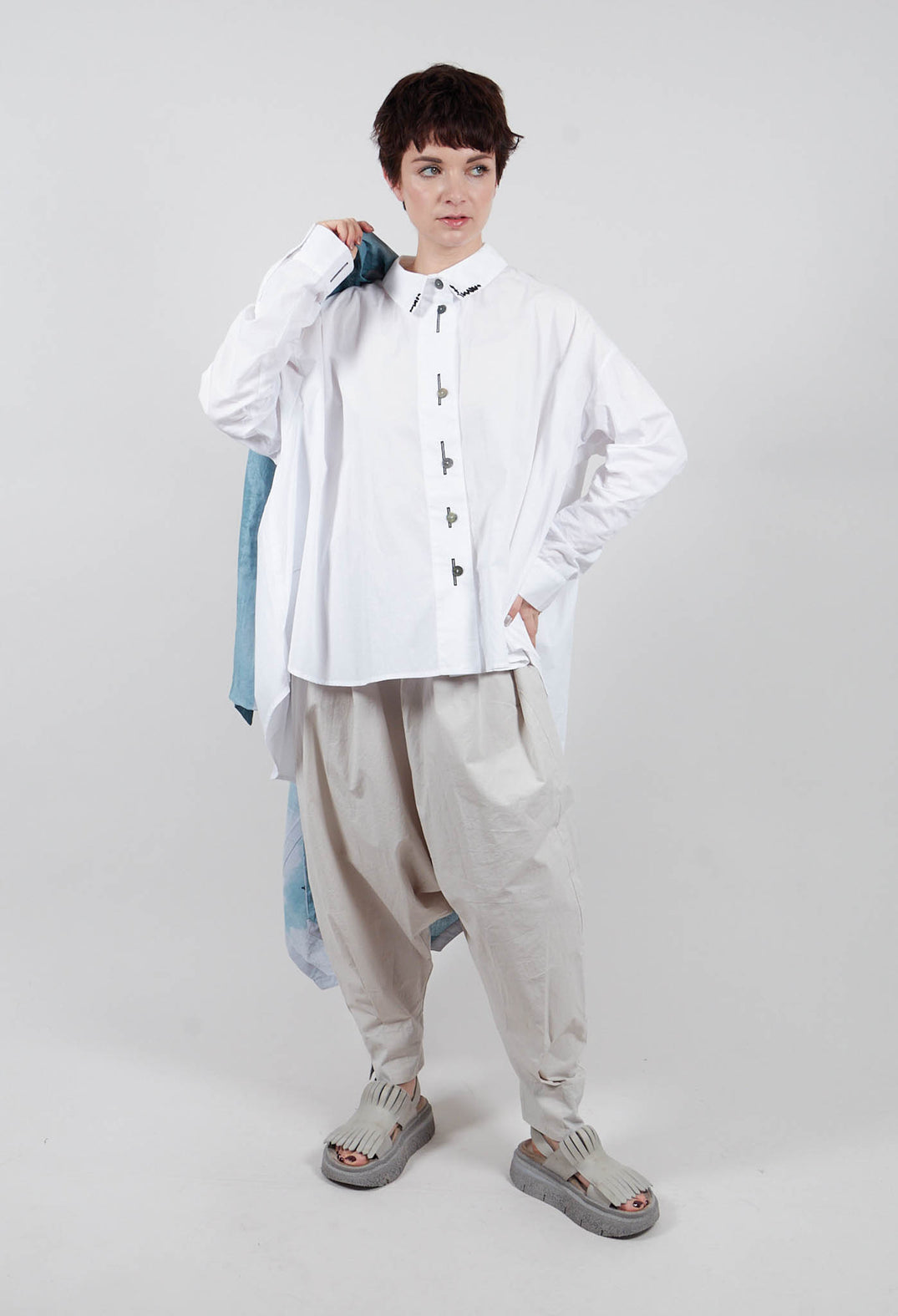 Hi Lo Hem Shirt in White