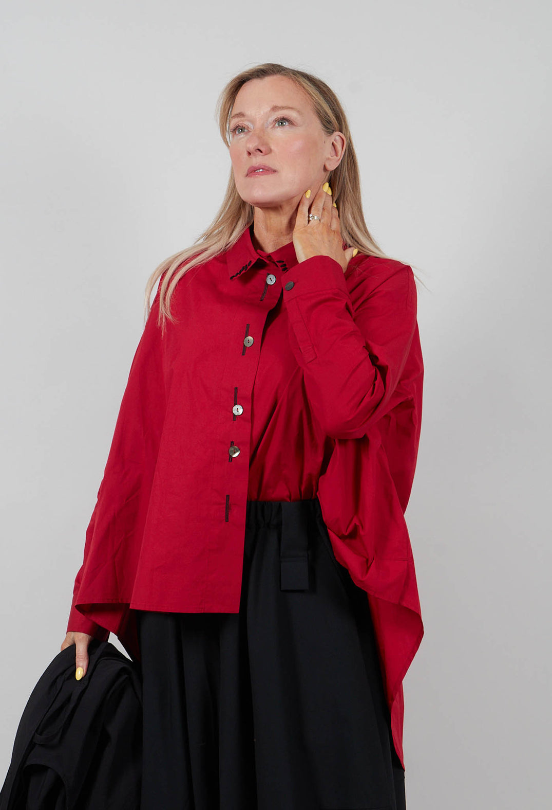 Hi Lo Hem Shirt in Red