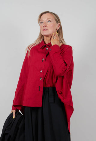 Hi Lo Hem Shirt in Red