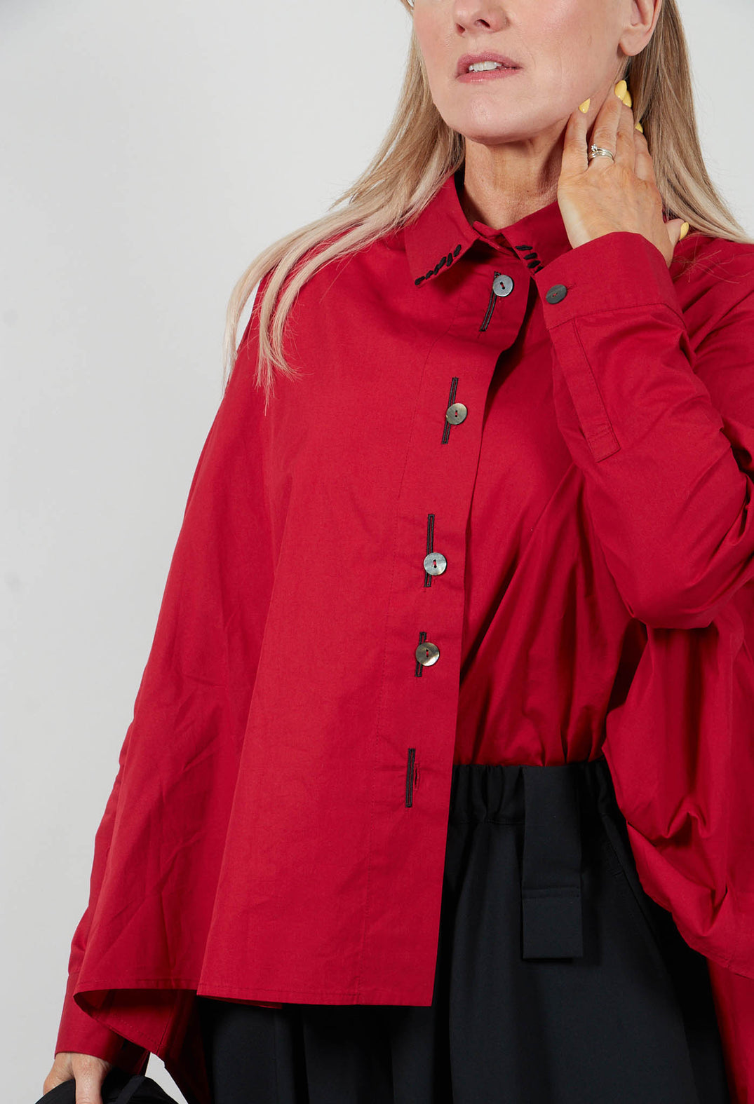 Hi Lo Hem Shirt in Red