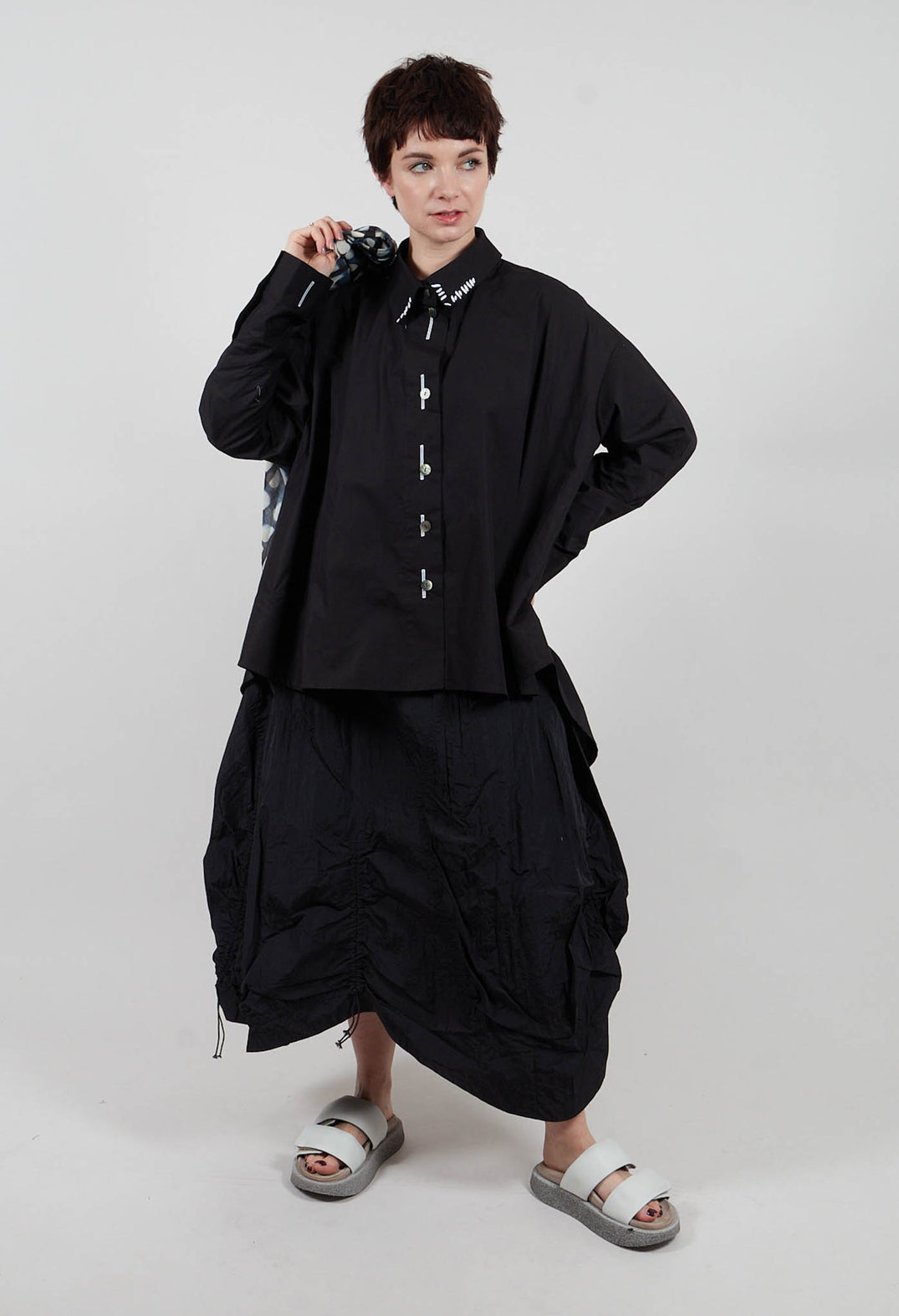 Hi Lo Hem Shirt in Black