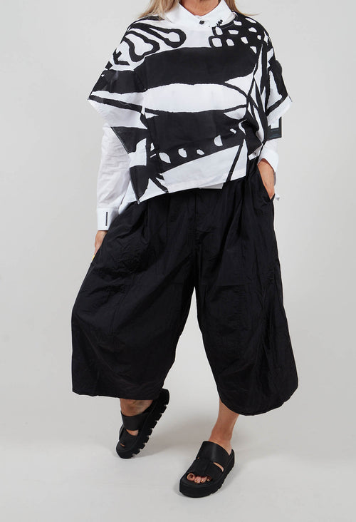 Barrel Leg Trouser in Black