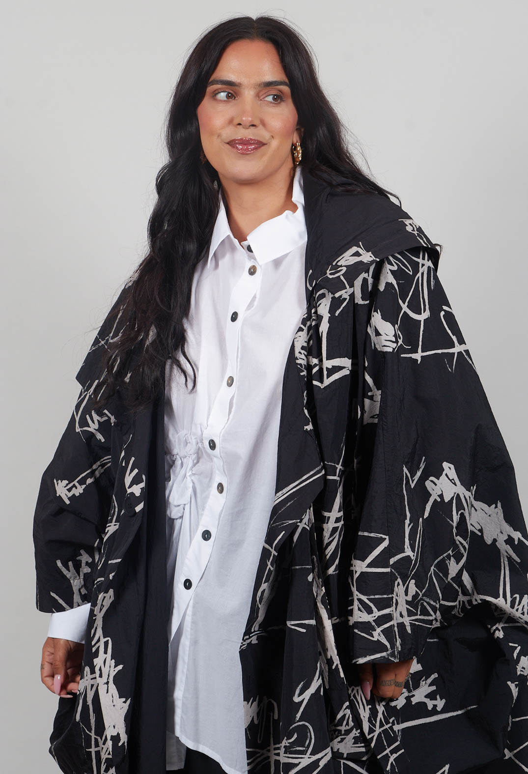 Poncho Style Jacket in Black