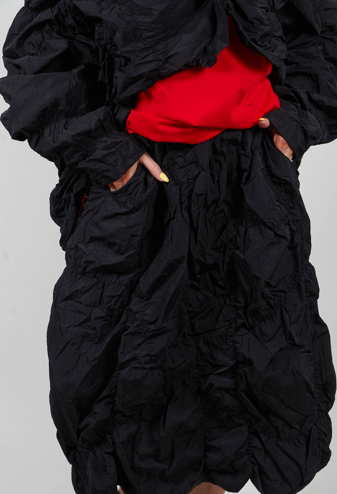 Crinkle Effect Skirt in Black