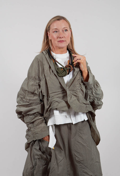 Crinkle Effect Jacket in Green
