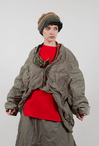 Crinkle Effect Jacket in Green