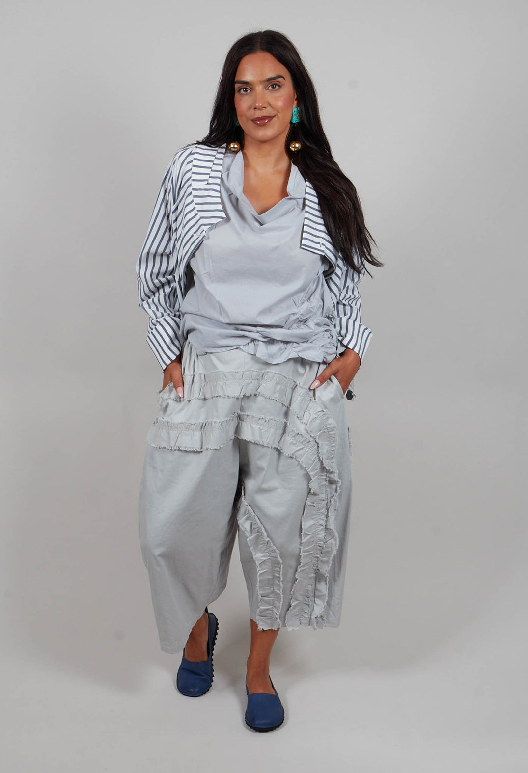 Ruffle Trousers in Blue
