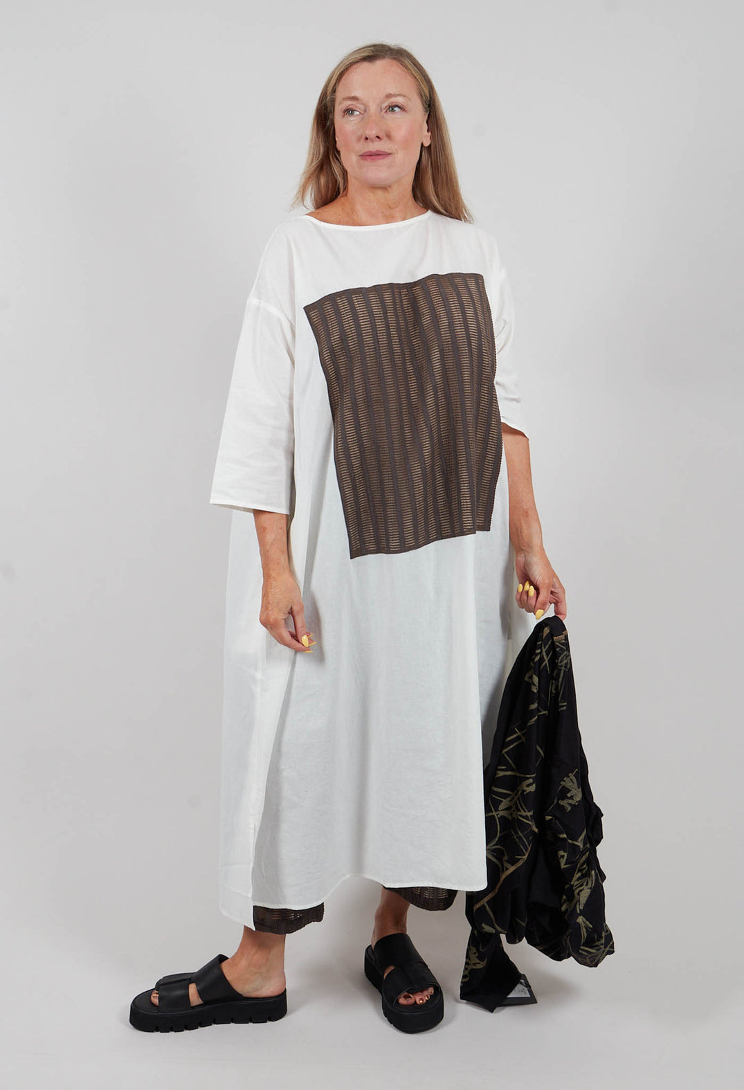 Applique Dress in White