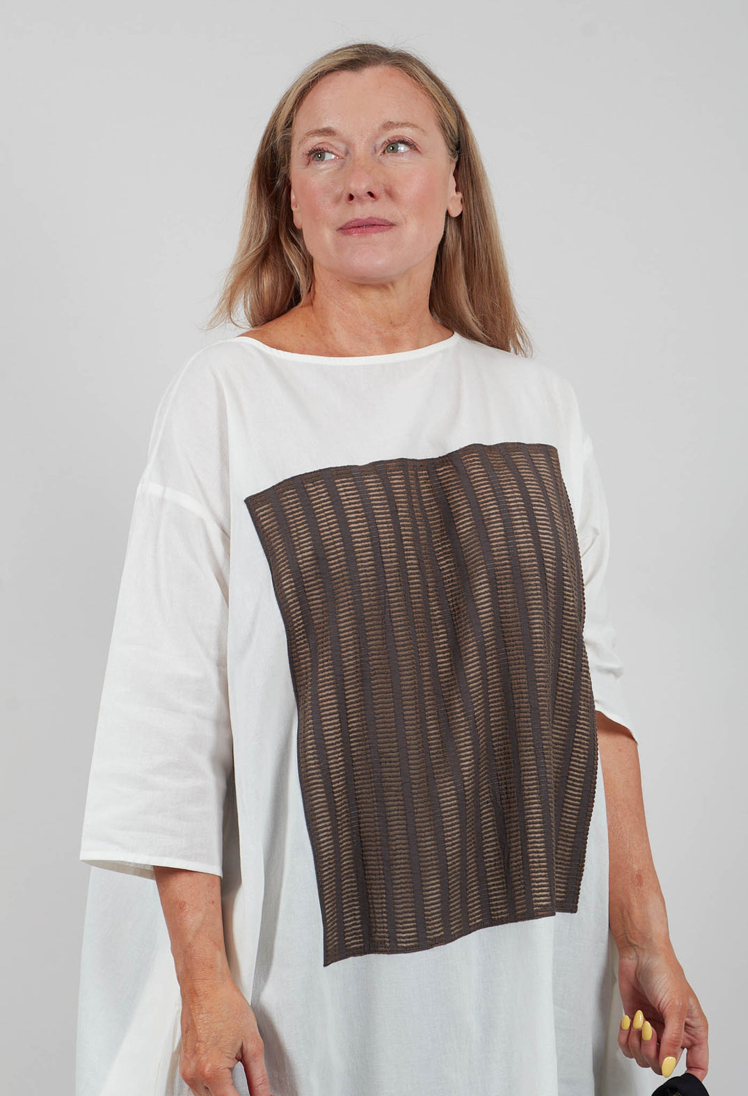 Applique Dress in White