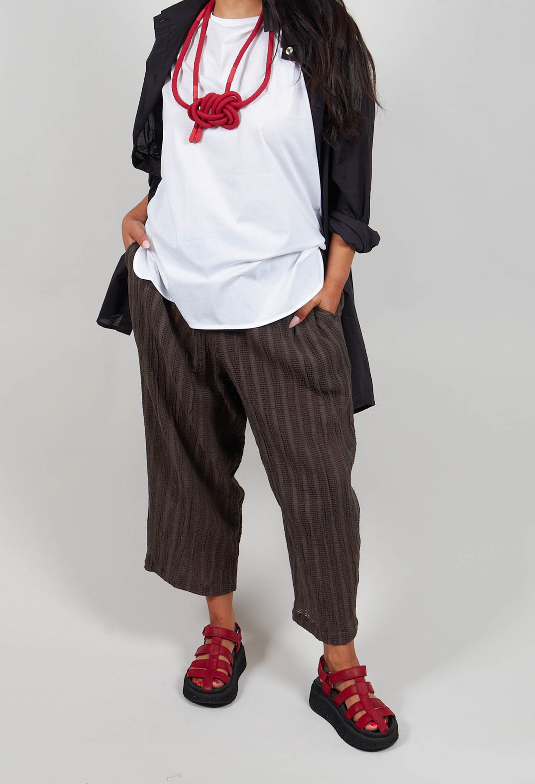 Wide Leg Trouser in Grey
