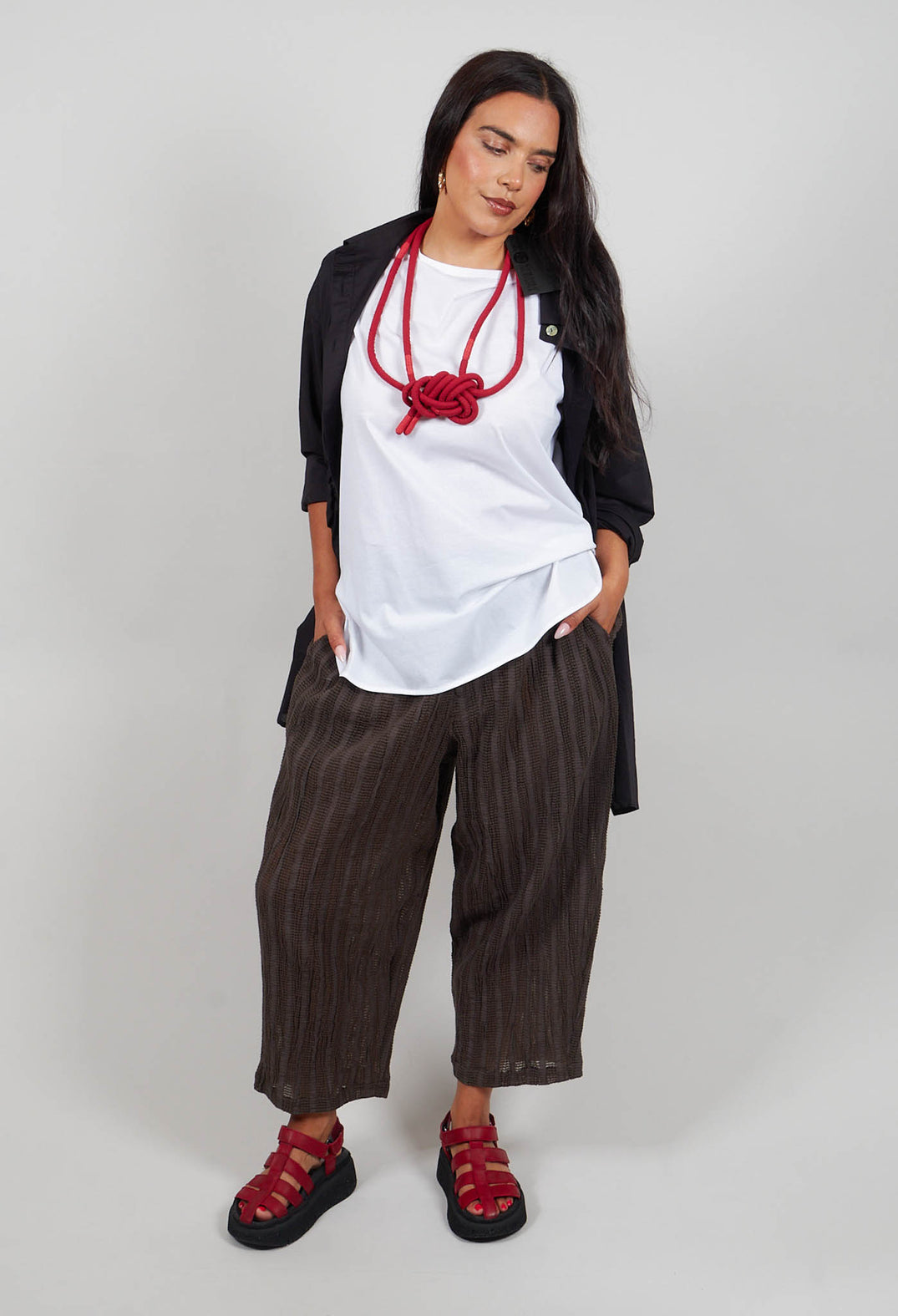 Wide Leg Trouser in Grey