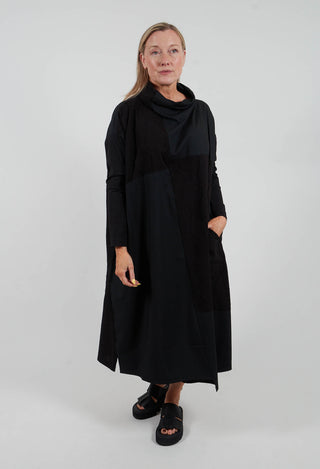 Long Sleeved Cowl Neck Dress in Black