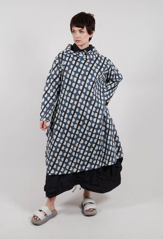 Stand Up Collar Dress in Blue