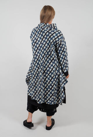 Stand Up Collar Dress in Blue