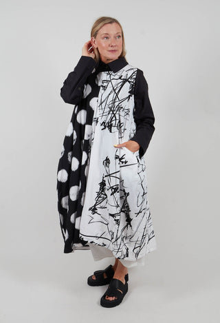Scribble Dress in White