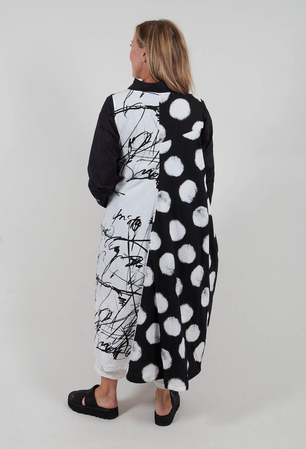 Scribble Dress in White