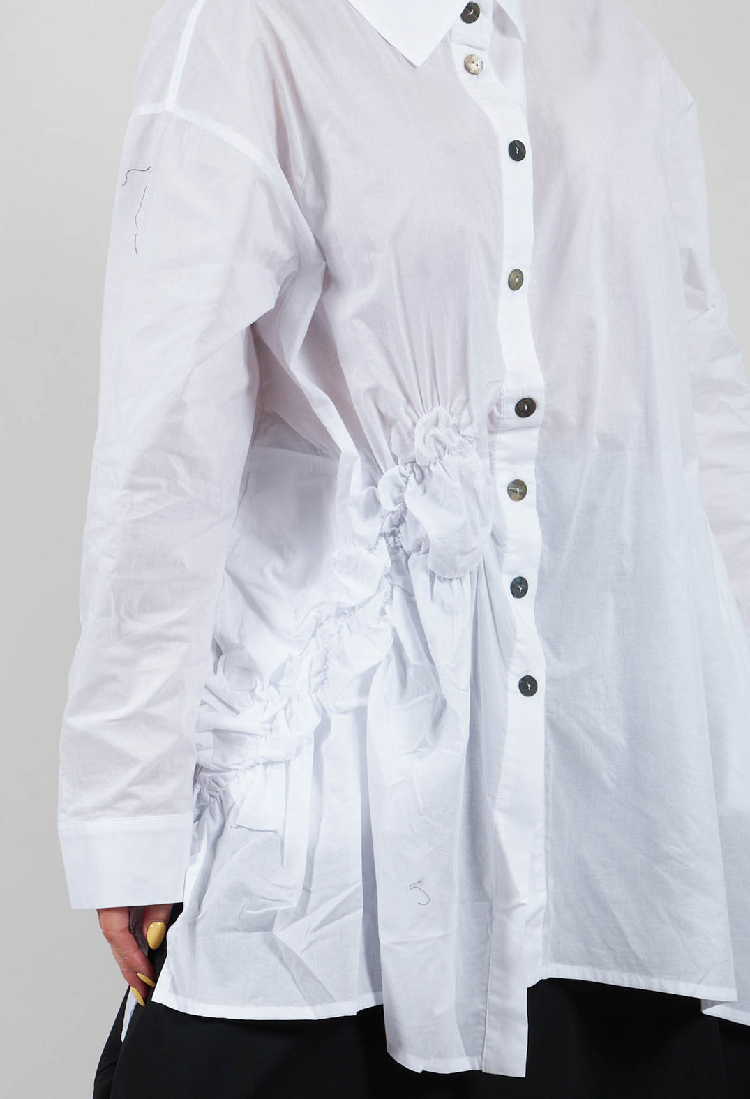 Ruffle Shirt in White