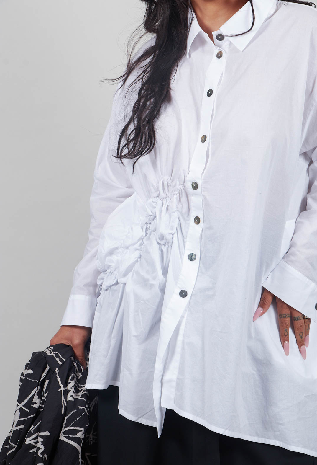 Ruffle Shirt in White